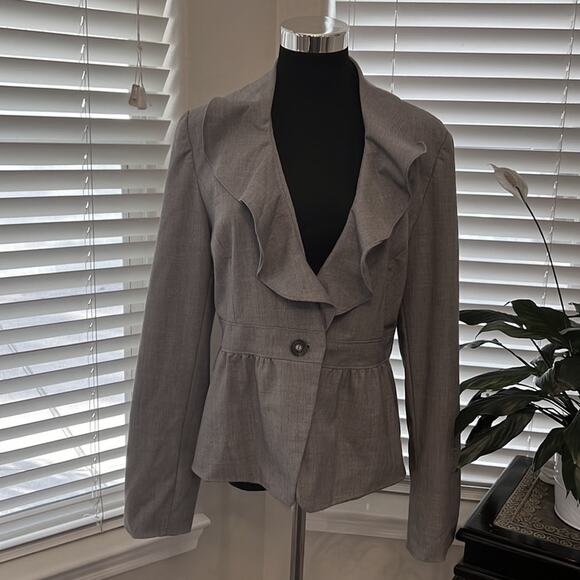Rafaella Grey Peplum Lined Blazer 12 - Picture 2 of 10